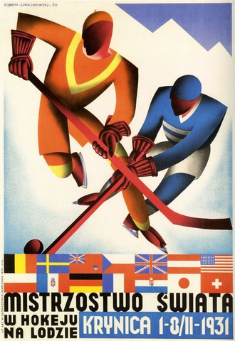 1931 World Ice Hockey Championships Poster in Krynica, Poland