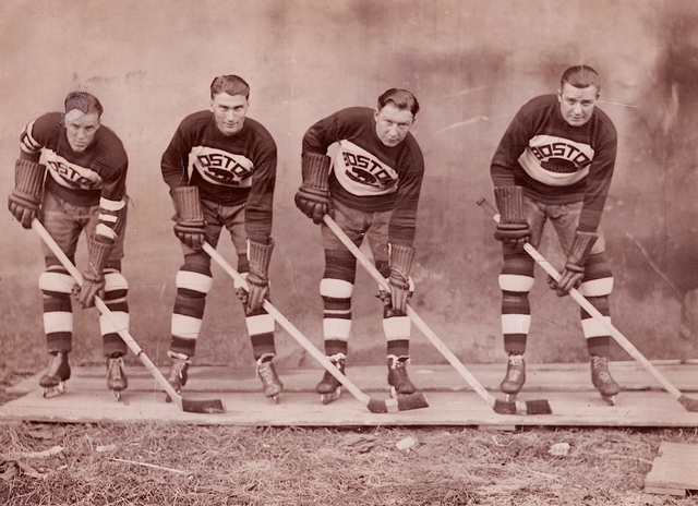 Boston Bruins Art Chapman, Frank Jerwa, Red Beattie Nels Stewart