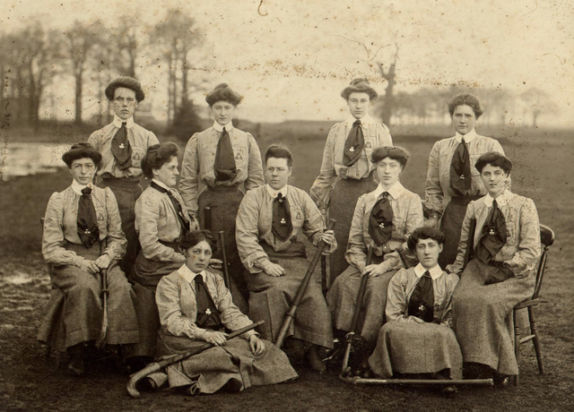 Antique Field Hockey - Ireland Ladies Field Hockey Team 1890s