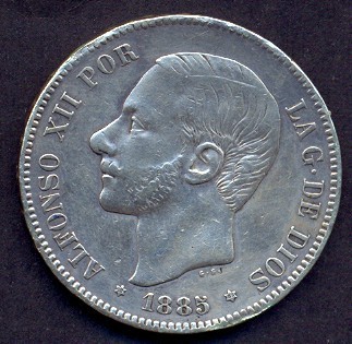 Coin 1885 Spain 1