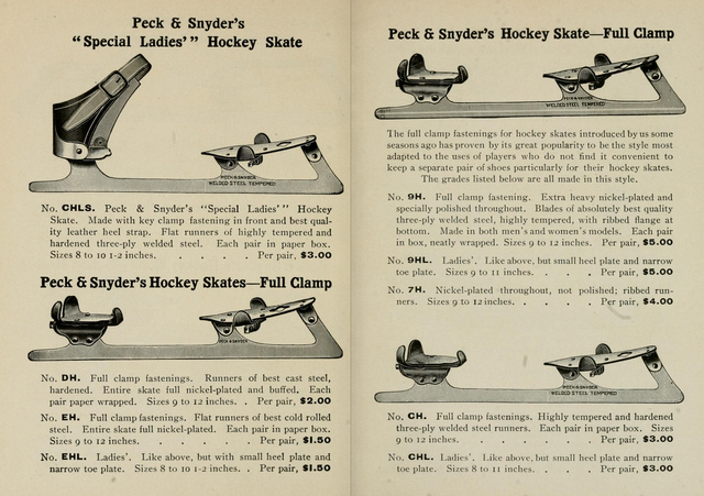 Peck & Snyder's Hockey Skates Full Clamp 1904