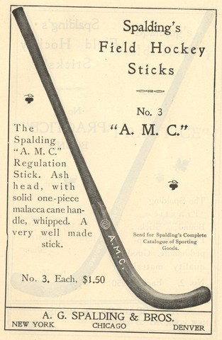 Spalding Field Hockey Stick - Model A.M.C. 1902