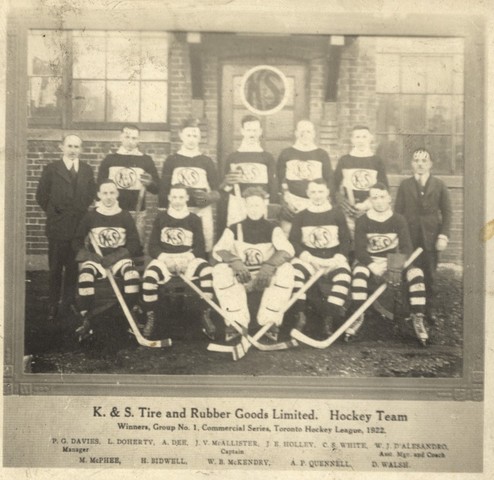 K & S Tire and Rubber Goods Limited Ice Hockey Team Toronto 1922