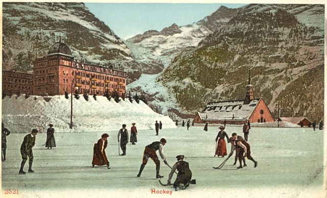 Ladies & Men Bandy Game - Grindelwald, Switzerland - circa 1912