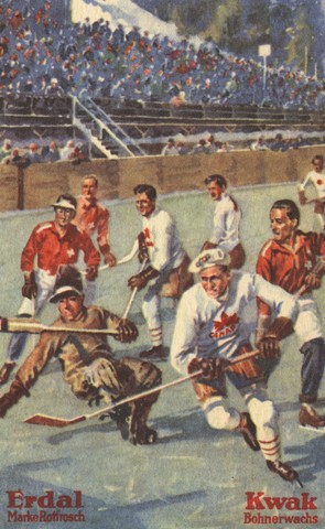 Erdal-Kwak-Serienbilde Hockey Card - Canada vs Switzerland 1928