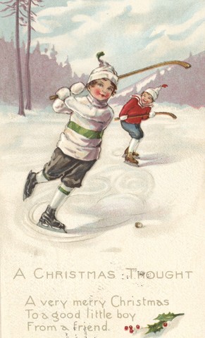 Antique Christmas Hockey Card - 1916 A Christmas Thought
