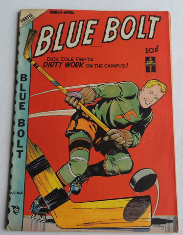 Blue Bolt Comic - Dick Cole Plays Hockey 1949