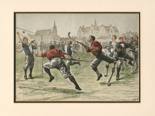Antique Field Hockey Print - A Game of Hockey - 1892 The Graphic