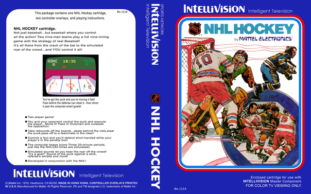 Intellivision NHL Hockey Game by Mattel Electronics 1979