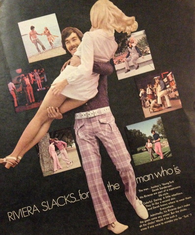 Derek Sanderson ad for Riviera Slacks 1969