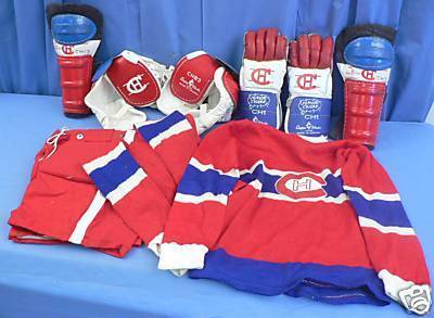 Ice Hockey Equipment 1950s Kids Set  Montreal Canadiens