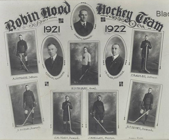 Robin Hood Hockey Team - Moose Jaw City League Champions 1922