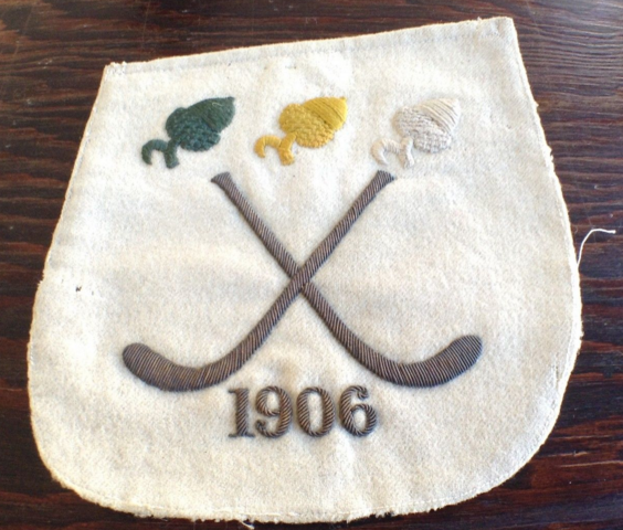 Antique Field Hockey Pocket Square 1906