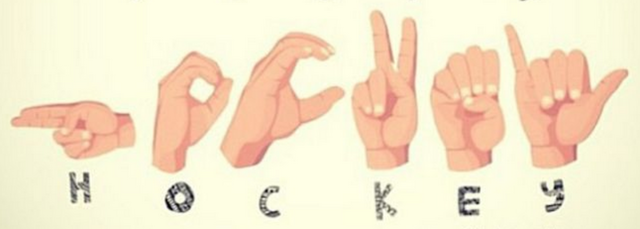 Hockey Spelled in Sign Language