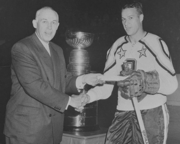 Clarence Campbell Congrats Gordie Howe on his 14th All-Star game