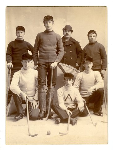 Antique Ice Polo Team 1880s