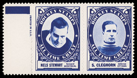 1961 Topps Hockey Stamp Panels - Nels Stewart & Sprague Cleghorn