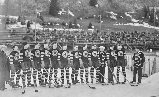 Edmonton Superiors Hockey Team in St. Moritz, Switzerland 1933