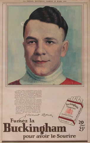 Albert Leduc Montreal Canadiens - Buckingham Cigarettes Ad 1932