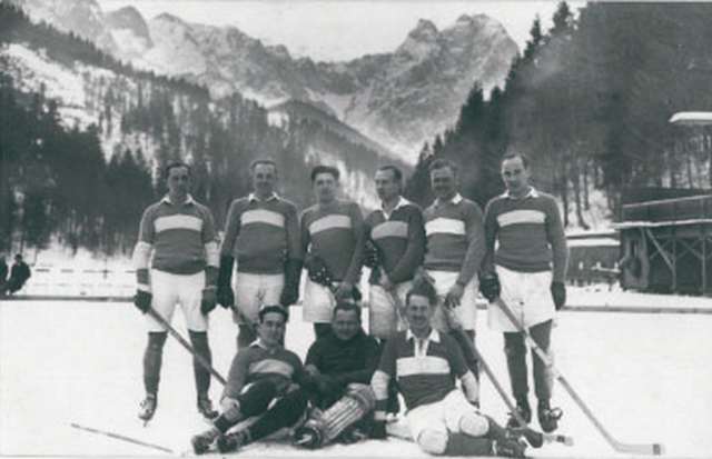 SC Riessersee Ice Hockey Team 1924 on the Riessersee, Bavaria