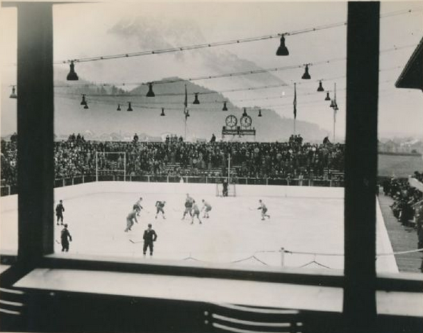 The Kunsteisstadion in Garmisch, Germany at 1936 Winter Olympics
