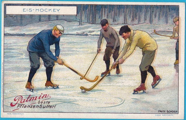 German Hockey Card - Eis-Hockey for Palmin Pflanzenbutter 1910