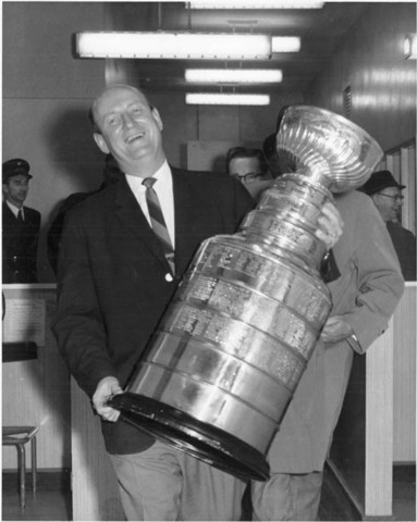 Toronto Maple Leafs Coach Punch Imlach with the Stanley Cup 1962
