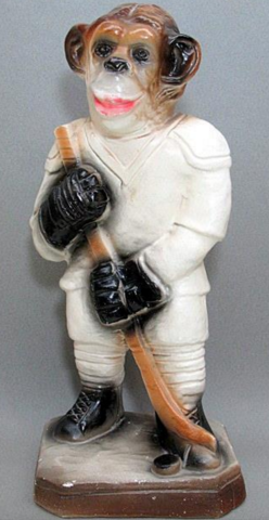 Hockey Monkey Chalkware Figure