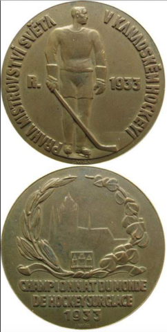 1933 World Ice Hockey Championships Bronze Medal won by Czechoslovakia