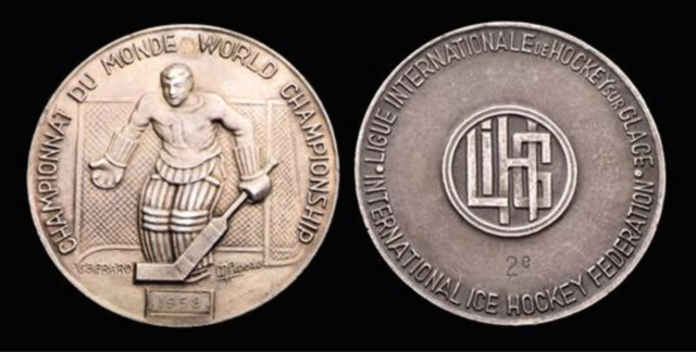 1958 World Ice Hockey Championships Silver Medal