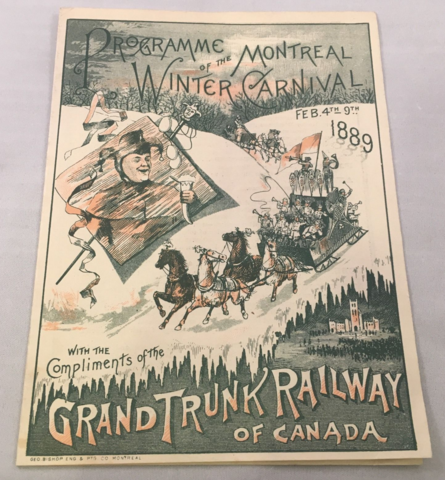 Montreal Winter Carnival 1889 Program Cover - Lord Stanley's 1st Hockey Game