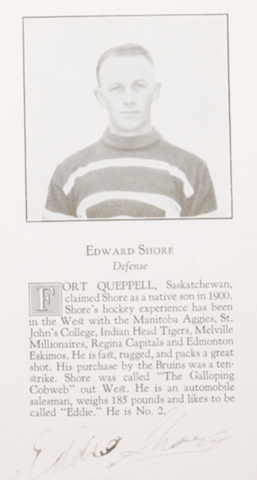 Eddie Shore Boston Bruins 1926