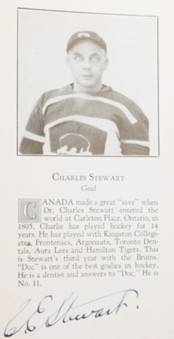 Charles "Doc" Stewart Boston Bruins 1926