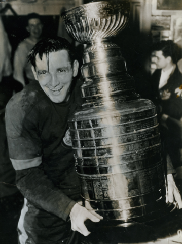 Detroit Red Wings Captain Sid Abel Happily Holds The Stanley Cup April 23,1950