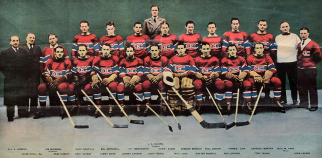 Montreal Canadiens Team Photo 1939 from La Presse and Colourized