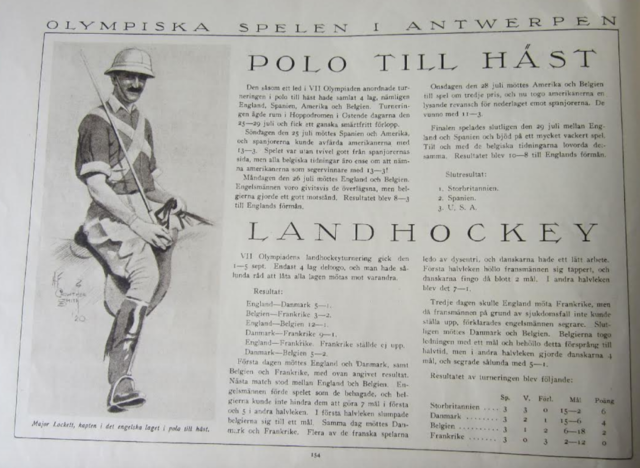 LandHockey / Field Hockey Article from the 1920 Summer Olympics Antwerp, Belgium