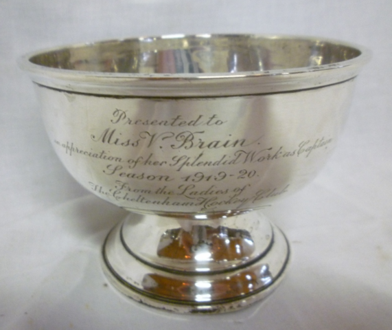 Silver Pedestal Bowl with Engraved Presentation from Cheltenham Hockey Club 1920