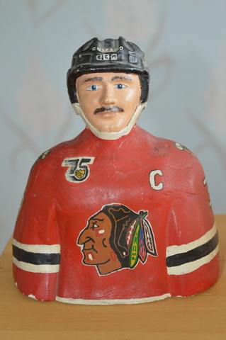 hand-painted hockey player