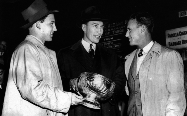 Bill Cowley, Dit Clapper and Jack Crawford with the Original Stanley Cup 1941