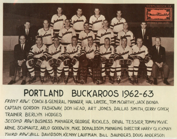 Portland Buckaroos 1962 Western Hockey League