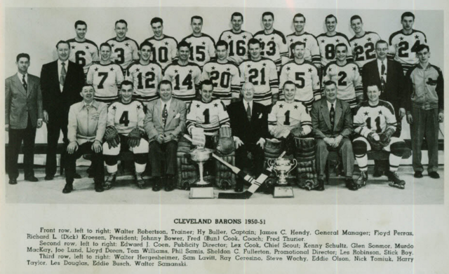 Cleveland Barons 1951 Calder Cup Champions American Hockey League / AHL