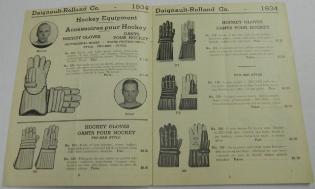 D & R Hockey Gloves - Daignault-Rolland Co Catalog 1934
