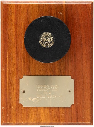 1934 Stanley Cup Winning Goal Puck, scored by Chicago Black Hawks Mush Marc