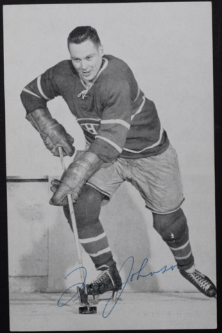 Tom Johnson Montreal Canadiens 1957 Autographed Photo