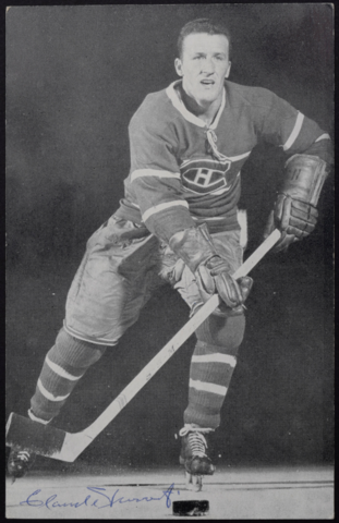 Claude Provost Montreal Canadiens 1957 Autographed Photo