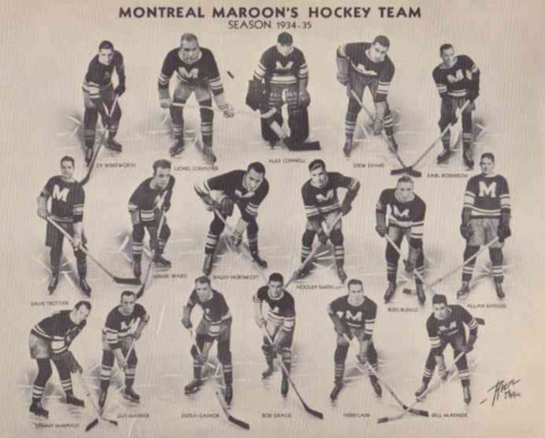 Montreal Maroons Team Photo 1934