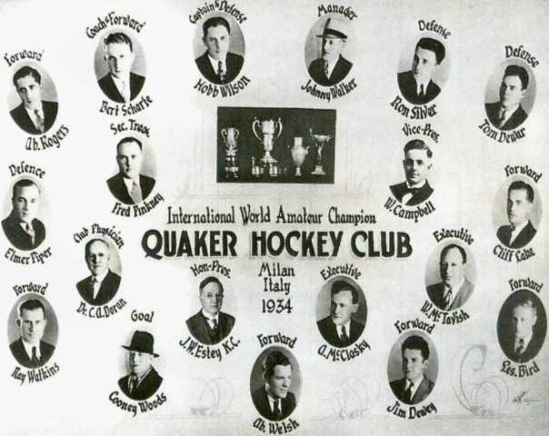 Quaker Hockey Club / Saskatoon Quakers 1934 World Ice Hockey Champions