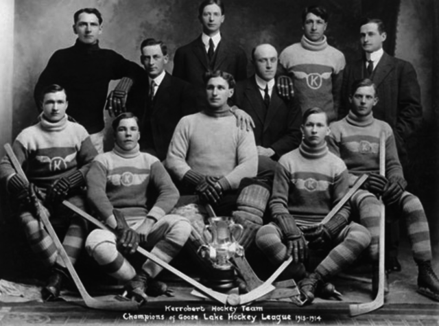 Kerrobert Hockey Team Goose Lake Hockey League champions 1913–14