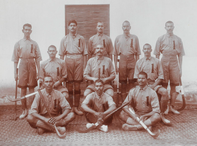 1st Brahmans All Indian Regimental Hockey Team with Subhedar Bhole Tiwari 1912