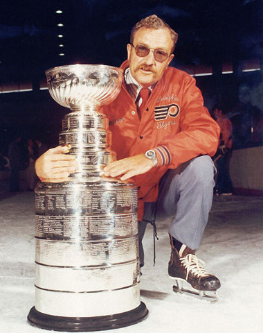 Fred Shero with the Stanley Cup - Philadelphia Flyers Coach 1974